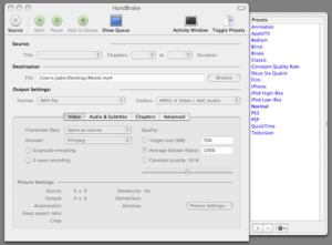 HandBrake for Mac OS X