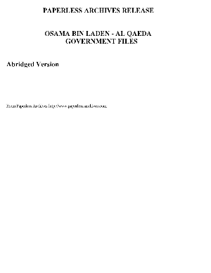 Osama Bin Laden - al Qaeda Government Files