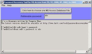 Password Recovery for MS Access