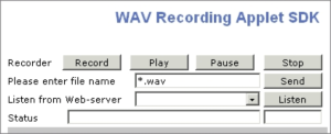 WAV Recording Applet SDK