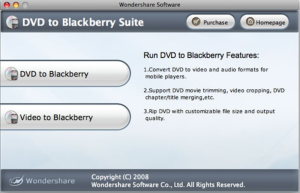 Wondershare DVD to BlackBerry Suite for Mac